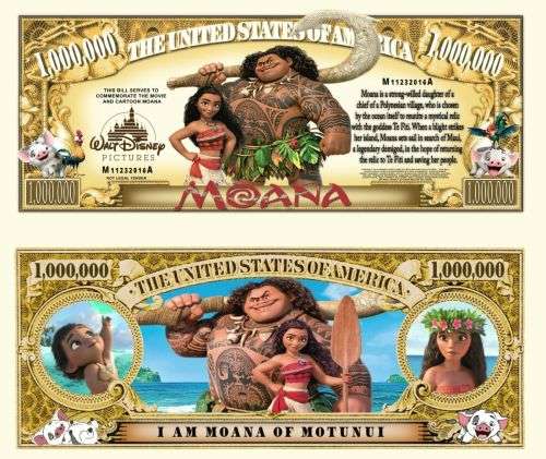 MOANA NOVELTY MILLION DOLLAR BILL