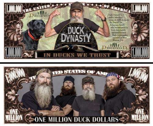 DUCK DYNASTY MILLION DOLLAR BILL