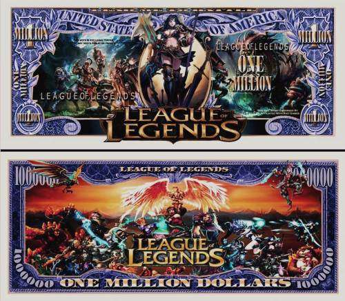 LEAGUE OF LEGENDS NOVELTY MILLION DOLLAR BILL