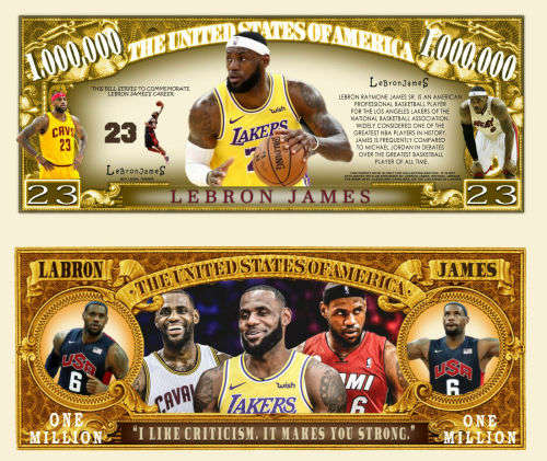 LEBRON JAMES NOVELTY MILLION DOLLAR BILL