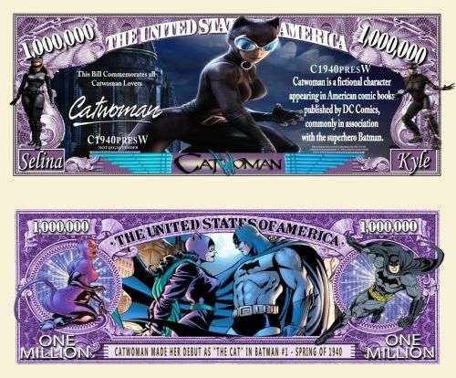 CATWOMAN NOVELTY MILLION DOLLAR BILL