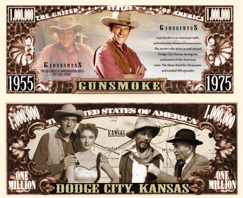 GUNSMOKE NOVELTY MILLION DOLLAR BILL