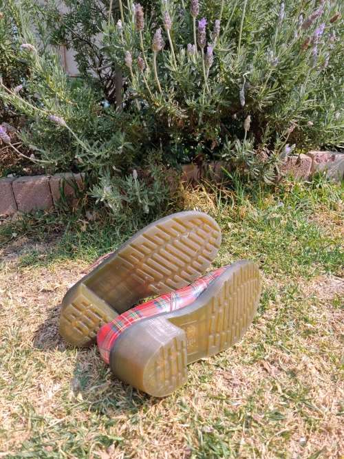 Genuine Vintage Dr Martens Red with Heel Made in England Size 4 VGC