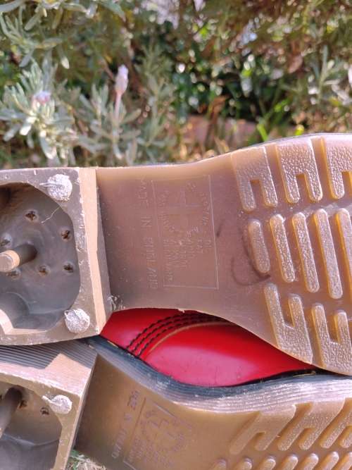 Genuine Vintage Dr Martens Red with Heel Made in England Size 4 VGC