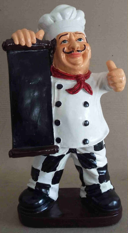 Chef with menu board