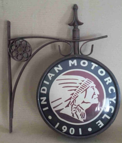 Indian motor cycles pub /bar/ man cave / garage / station double sided advert light. LED.   bd2