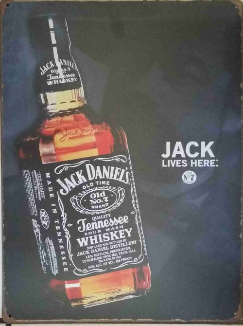 Jack Daniel's retro, vintage style distressed metal sign                 mt1