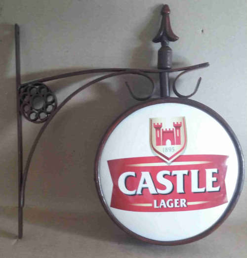 Castle Draught pub  bar  man cave  garage,  station double sided advert light. L2