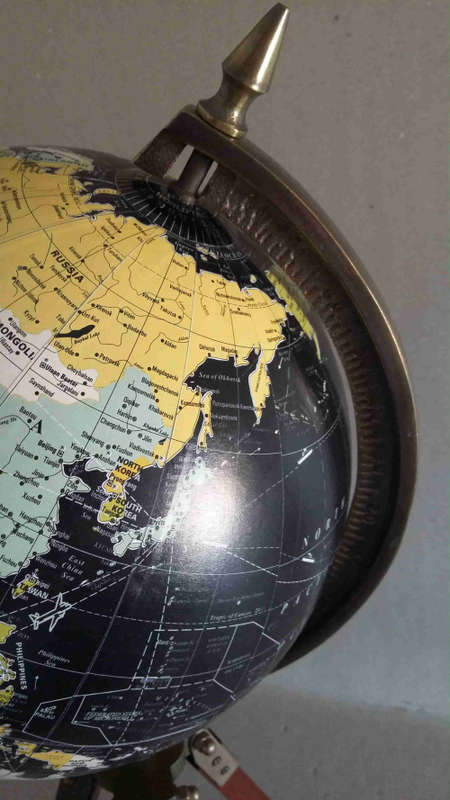 World globe. On telescopic tripod stand. Beautiful item to complement your home