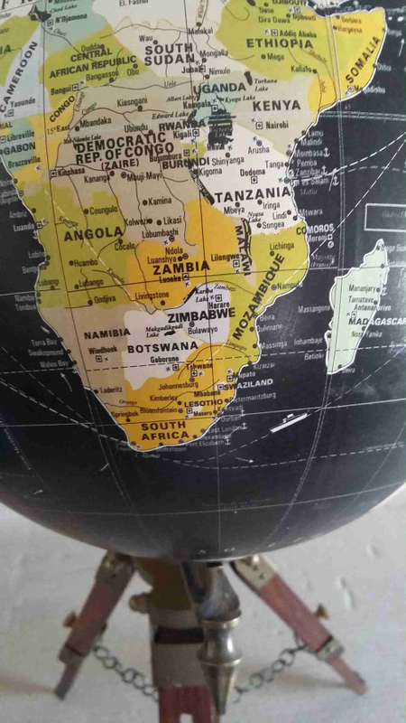 World globe. On telescopic tripod stand. Beautiful item to complement your home