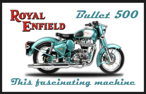 Royal Enfield BIG. Distressed  metal sign. 68 x 43cm