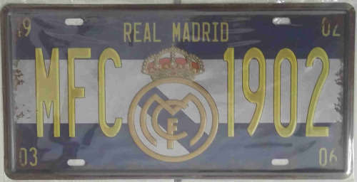 Real Madrid metal license plate              mt19