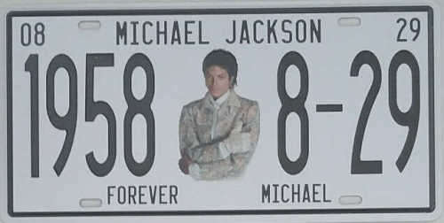 Michael Jackson embossed metal license plate              mt19