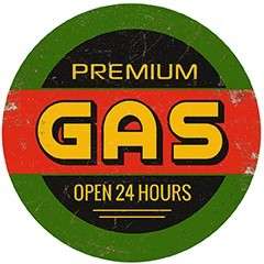 Premium gas- open 24 hours  metal vintage style pub sign                                   bd6