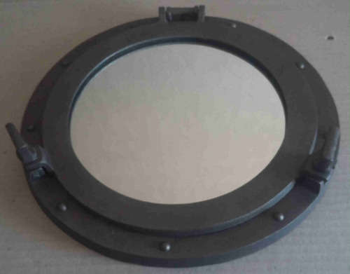 Porthole mirror, aluminium 30cm diameter                mb16