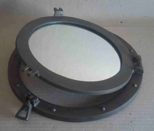 Porthole mirror, aluminium 30cm diameter                mb16