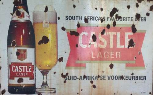 Castle  BIG distressed metal sign. 78 x 48cm                              mt36