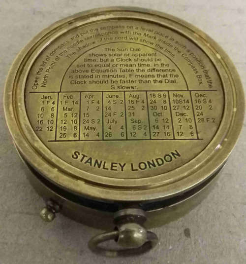 Pocket Sundial Compass Brass Antique Finsh