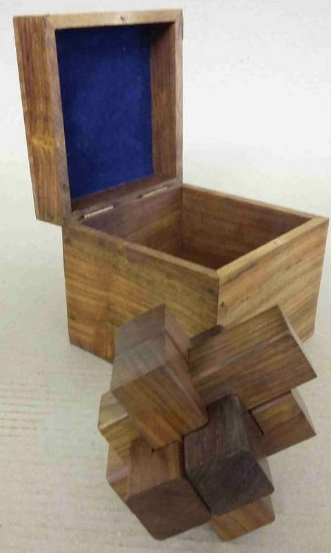 Wood puzzle in a rosewood box