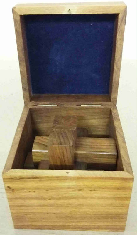 Wood puzzle in a rosewood box