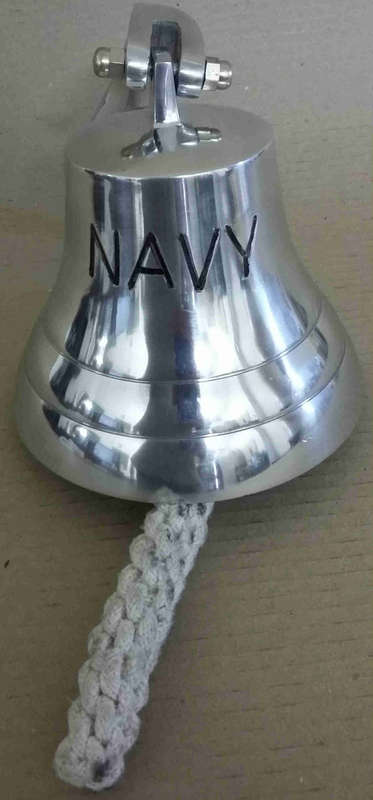 Silver bell NAVY 15cm diameter                nb1
