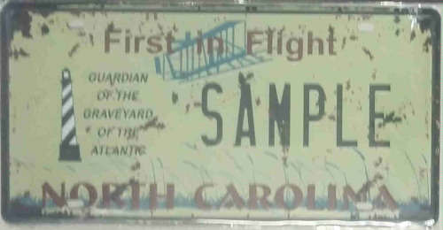 North Carolina embossed metal license plate              mt19