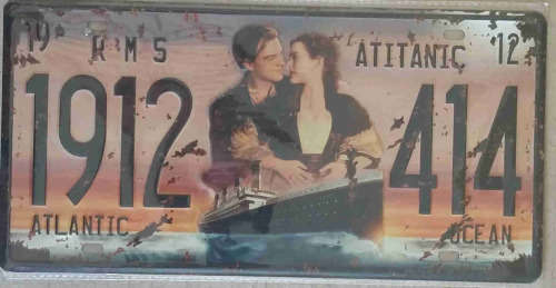 Atlantic embossed metal license plate              mt19