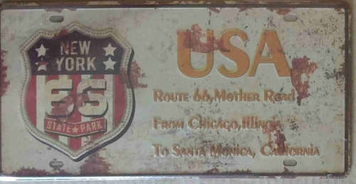 New York USA embossed metal license plate              mt19
