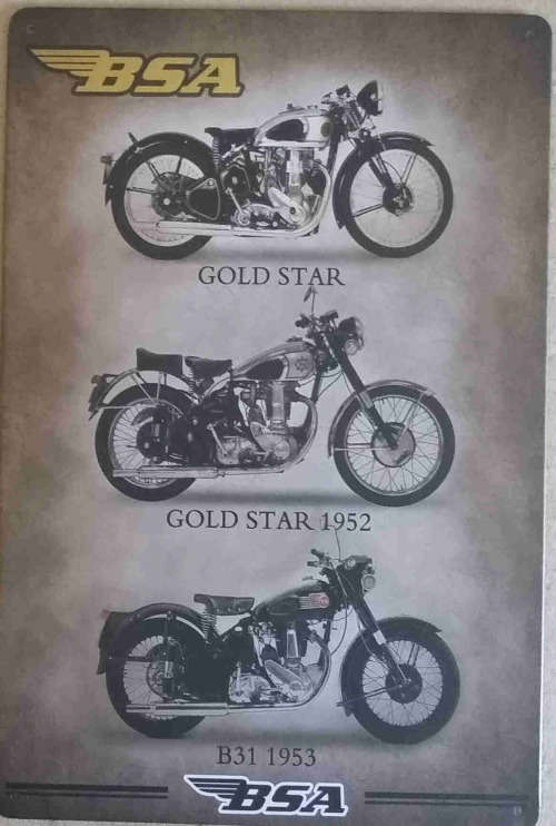 BSA motor cycles. Metal sign                      mt25