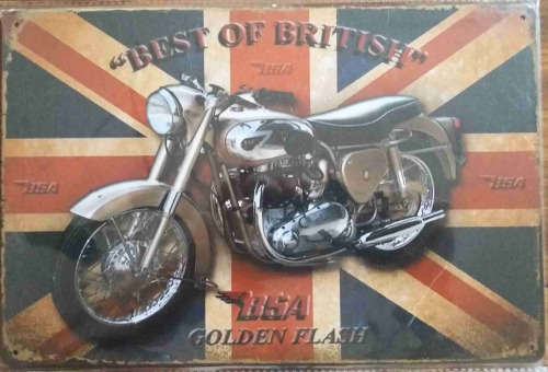 BSA distressed metal sign             mt19