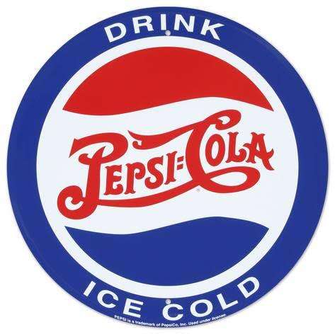 Pepsi Round Logo Tin Sign