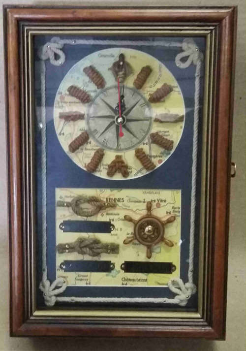 Key rack & clock. Nautical theme.