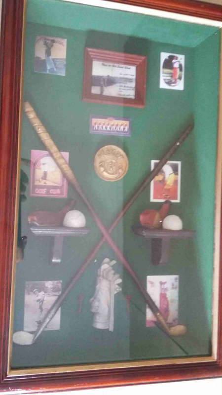 Golf. memorabilia. Beautifully box framed.