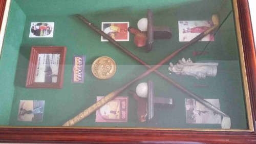 Golf. memorabilia. Beautifully box framed.
