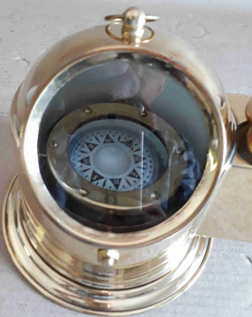 Brass ships binnacle compass