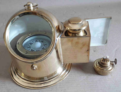 Brass ships binnacle compass