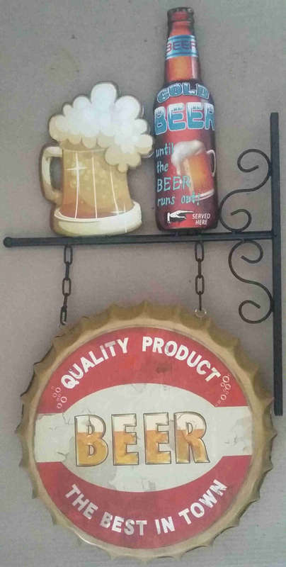Beer quality product metal wall hanging
