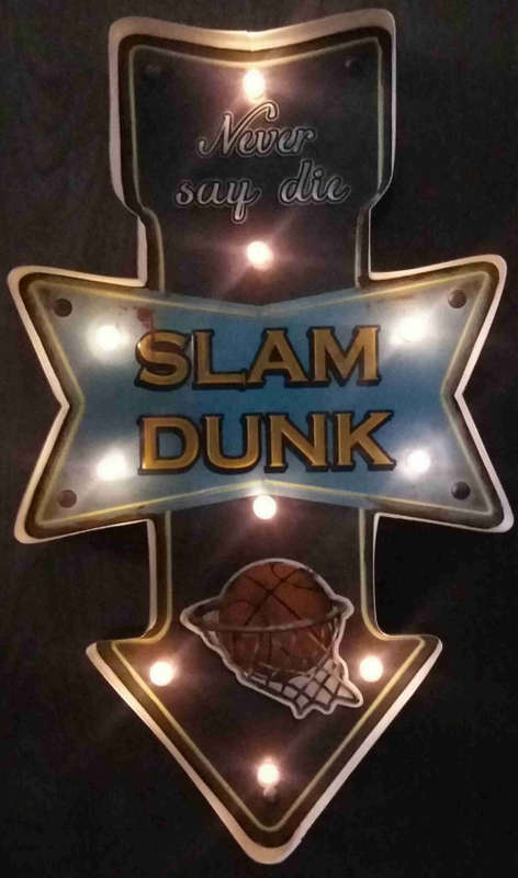 Slam dunk , metal light sign.