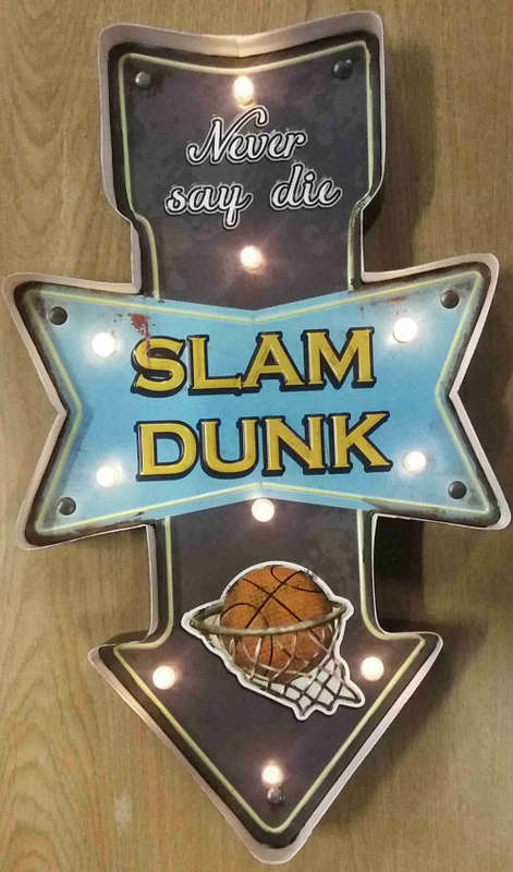 Slam dunk , metal light sign.