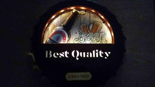 Beer, best quality, metal light sign.