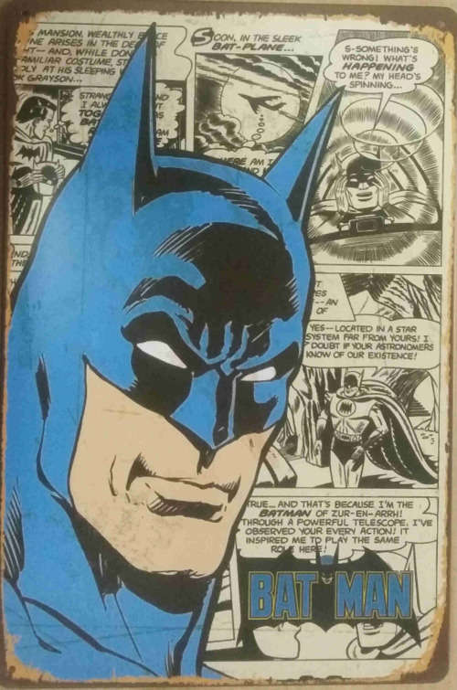 Batman. Marvel comics. The Incredible Batman vintage/ retro metal comic sign