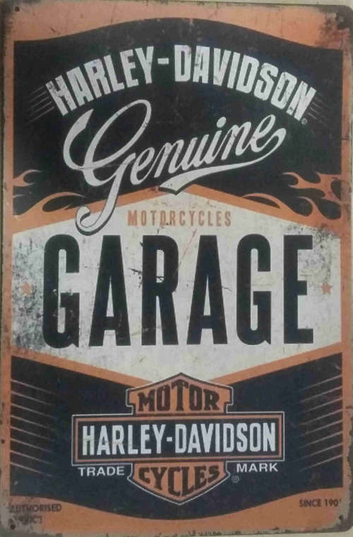 Harley Davidson Garage vintage style, distressed metal sign