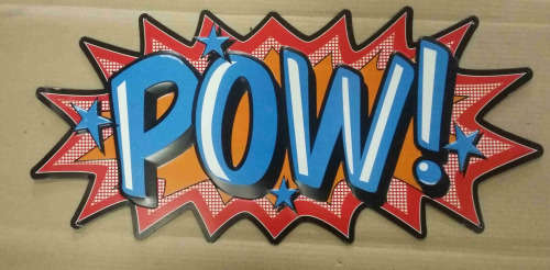 Pow!! Embossed, vintage/ retro Marvel comics metal sign