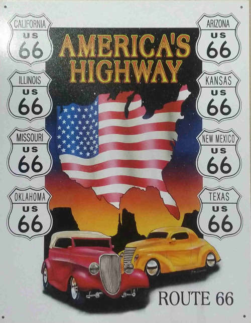 Route 66 America's Highway metal sign