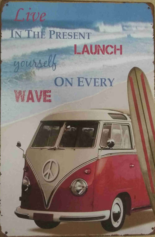 Combi, Live, Launch, wave  metal sign.