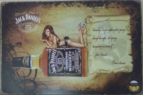 Jack Daniel Old No 7 Brand distressed metal sign