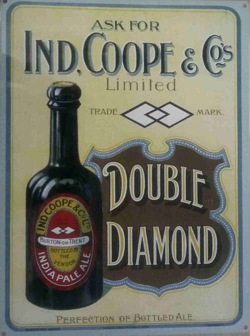Ind. Coope Double Diamond Beer metal sign