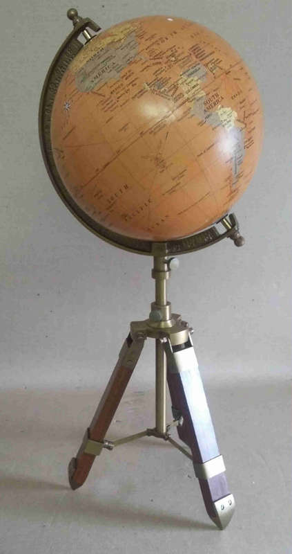 World globe. On telescopic tripod stand. Beautiful item to complement your home