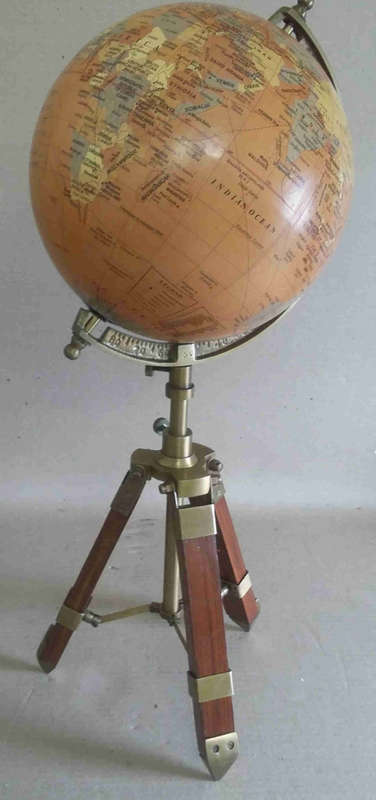 World globe. On telescopic tripod stand. Beautiful item to complement your home