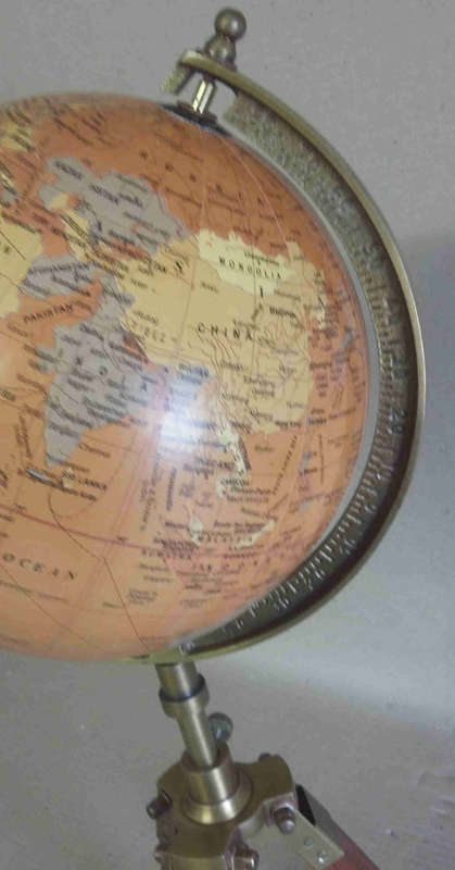 World globe. On telescopic tripod stand. Beautiful item to complement your home